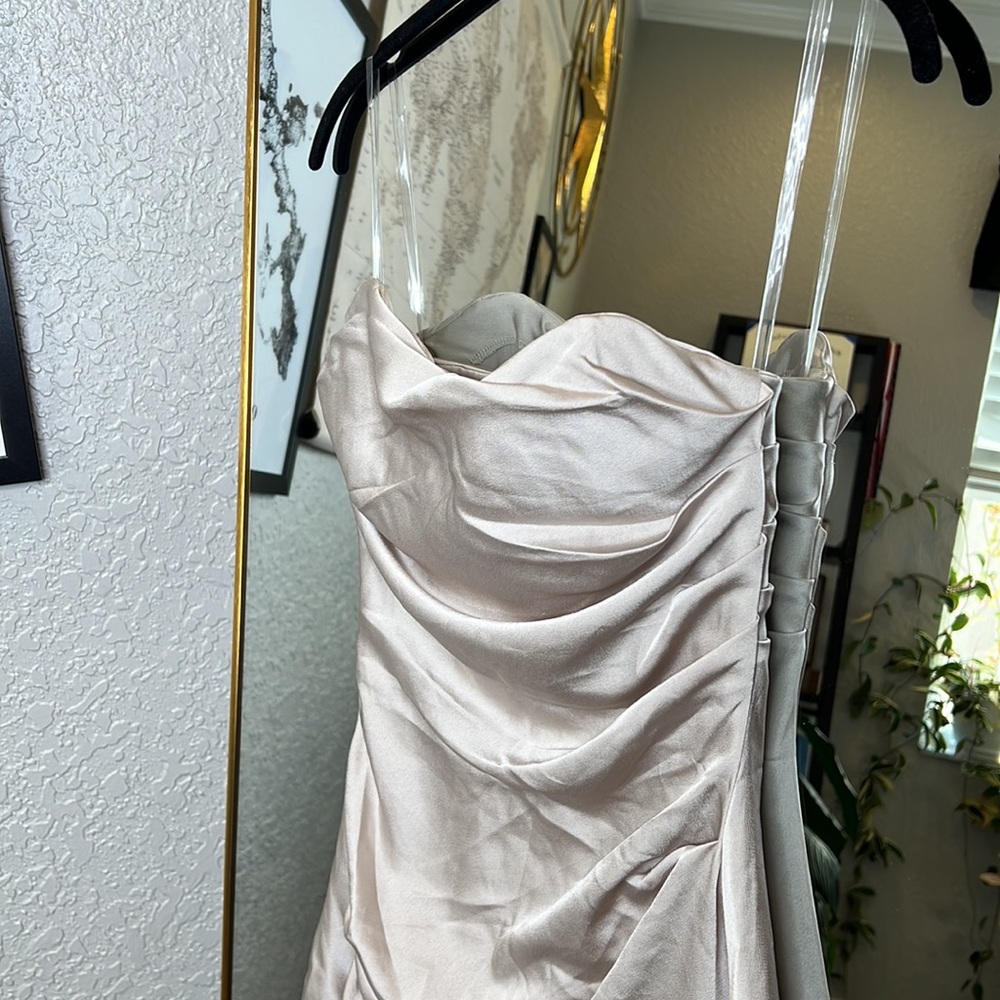 HOUSE OF CB 'Jasmine' Oyster Draped Strapless Corset Dress NWOT - Picture 12 of 12